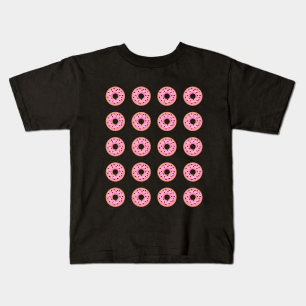 Pink Donut Pattern Kids T-Shirt by Family shirts